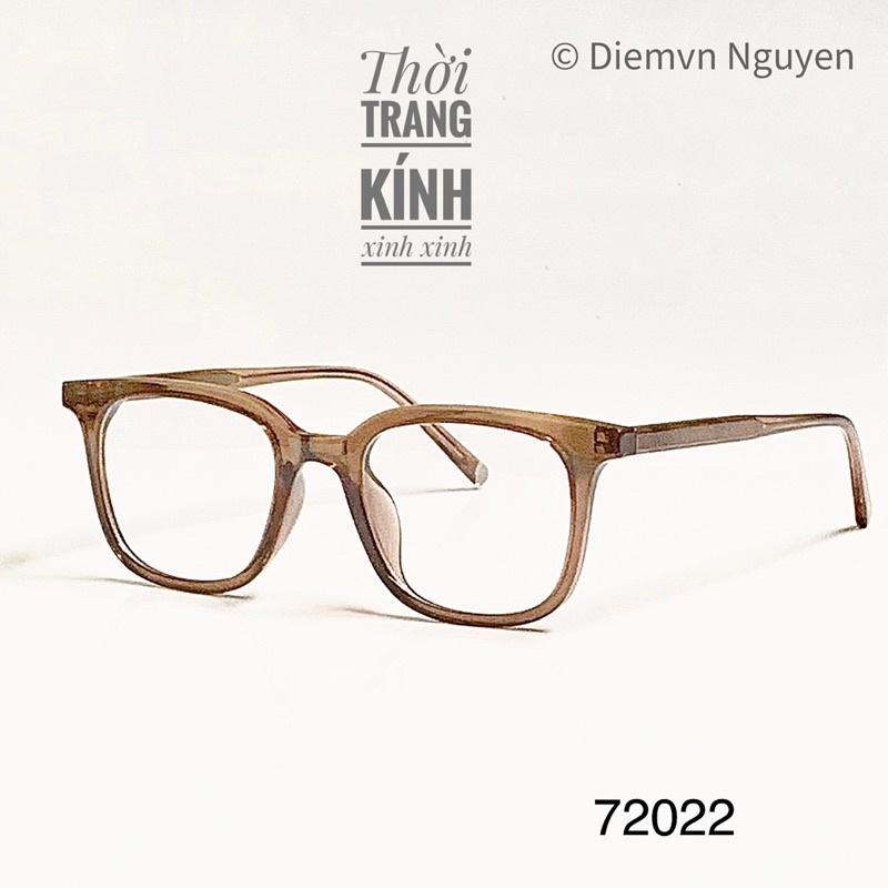 Gọng kính cận  unisex 72022_ Càng kính cốt kim loại chất Acetate dày dặn, cứng cáp