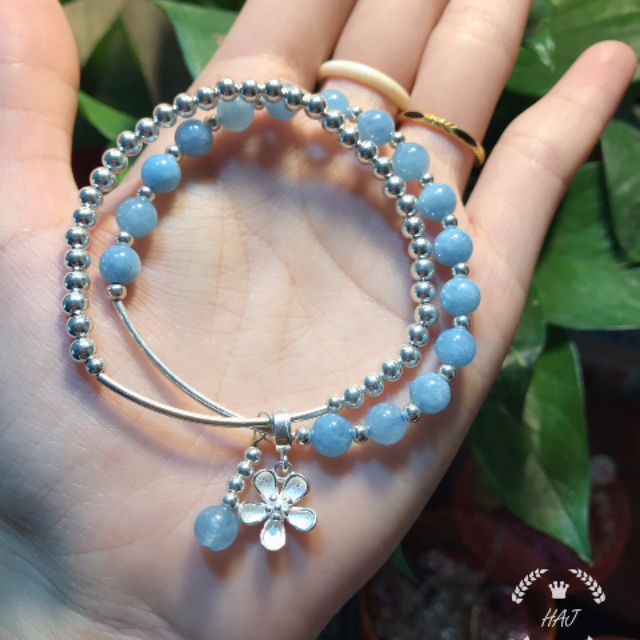 Vòng tay đá phong thủy Aquamarine