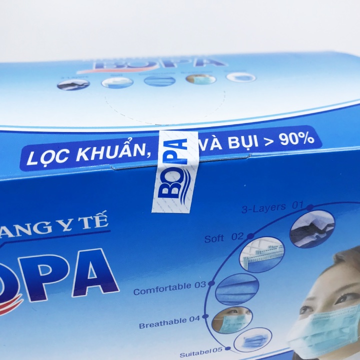 Khẩu trang y tế BOPA, khẩu trang kháng khuẩn 4 lớp loại 1