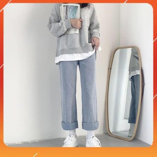 Quần jean, jeans, quan baggy dáng suông ống rộng NS-01 nữ cao cấp LOVE WEAR  ྇