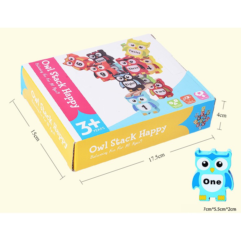 Đồ Chơi Gỗ Xếp Hình Cân Bằng Gia Đình Cú