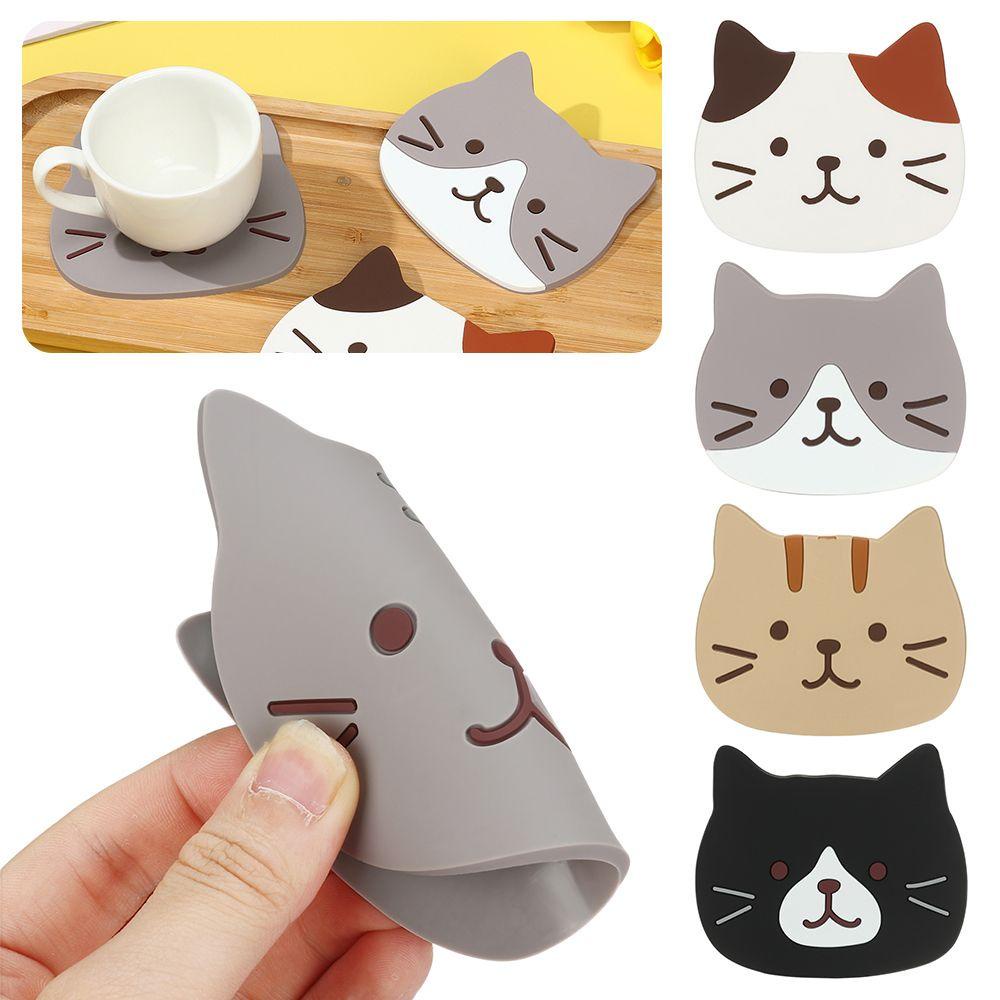 Đế Lót Ly Chịu Nhiệt Chống Trượt Bằng Silicon Họa Tiết Hoạt Hình Dễ Thương
