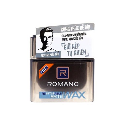 Sáp vuốt tóc tạo kiểu Romano Wax 68g (Màu Xanh, Vàng, Đen)