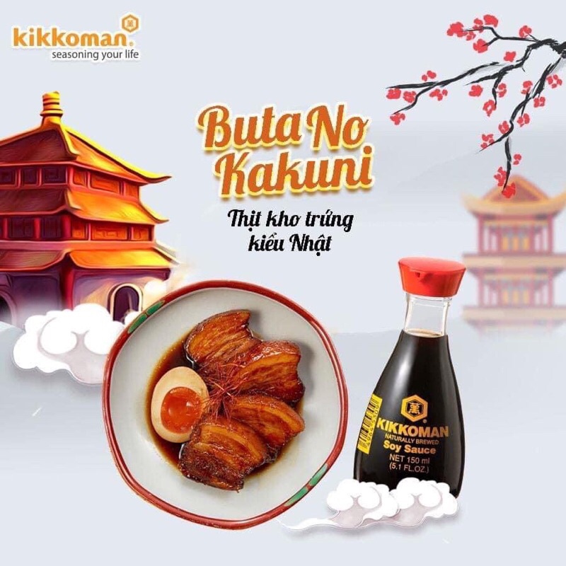 Nước Tương Nhật Bản Kikkoman Shoyu Sauce Chai 150ml-Nước Tương(Xì Dầu)Truyền Thống Đậm Đặc Hữu Cơ Tự Nhiên Hương Vị Nhật