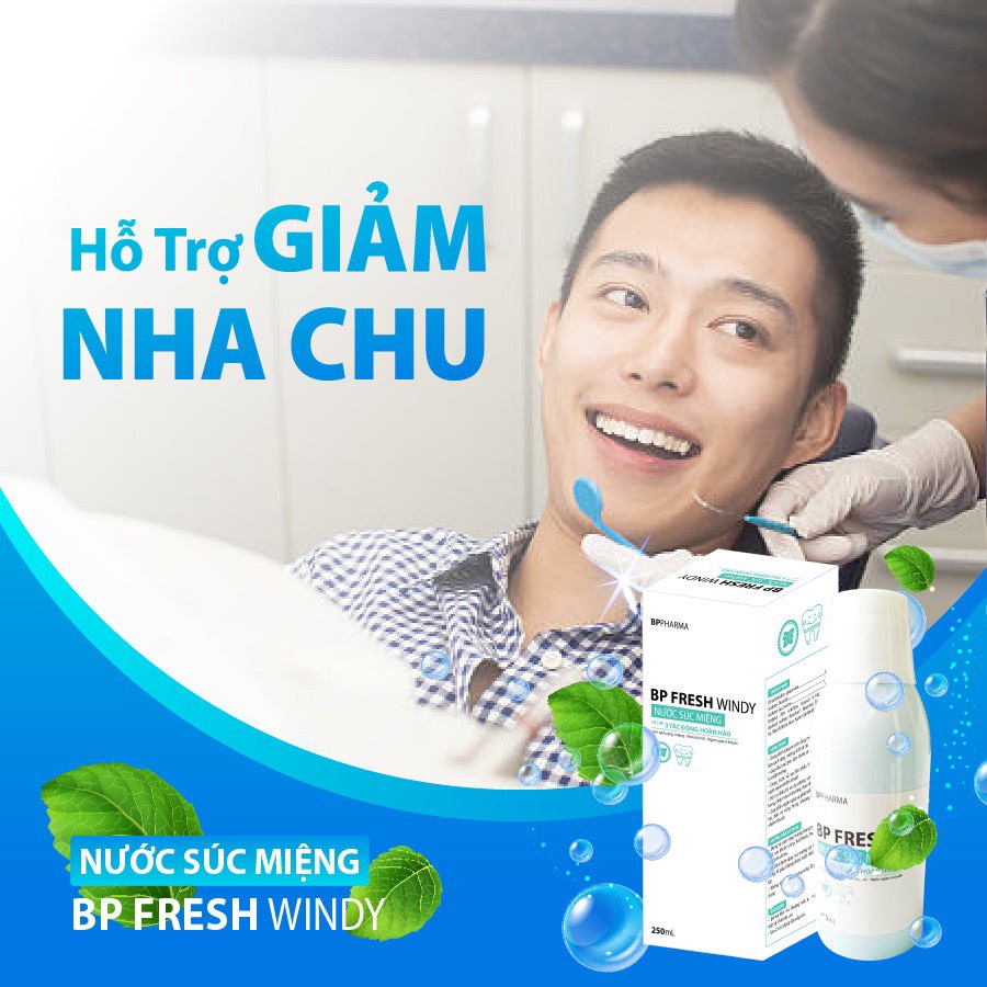 Nước Súc Miệng BP FRESH WINDY Khử Mùi Hôi, Ngăn Ngừa Sâu Răng - Chai 250ml