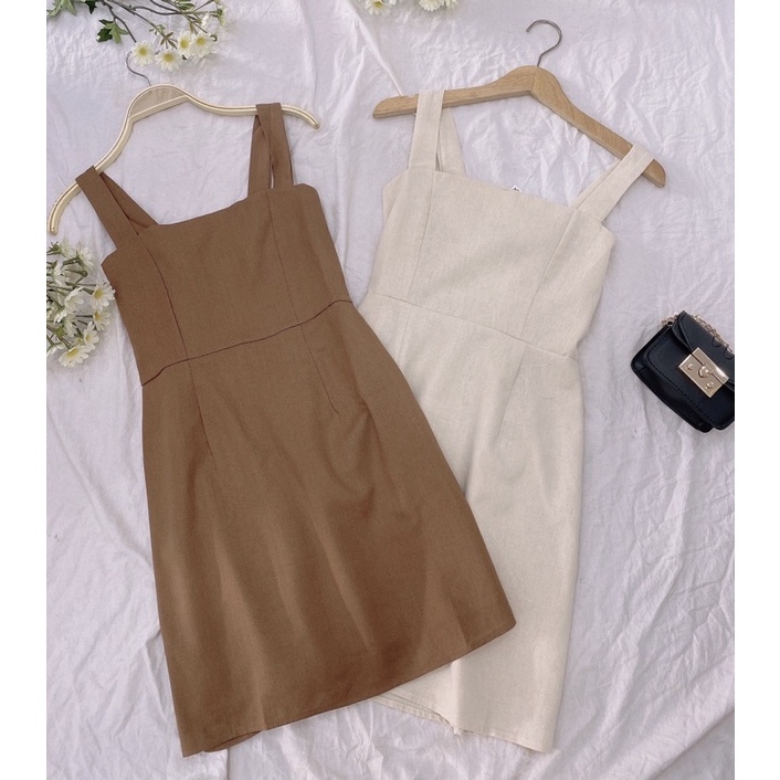 Đầm 2 dây lien chun sau siêu hot