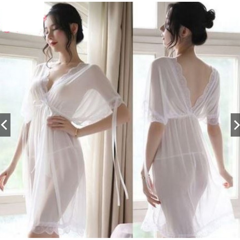 Váy ngủ, đầm ngủ voan ren, thắt eo sang trọng, gợi cảm MM50