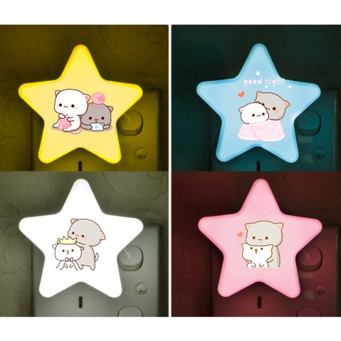Đèn ngủ ngôi sao mèo mitao DLSI3a cảm biến ánh sáng hoạt hình cute dễ thương