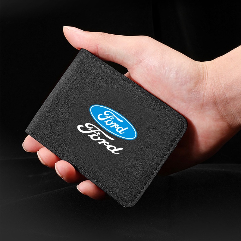 1 Vỏ Da Đựng Bằng Lái Xe Hơi Có Logo Màu Đen Cho Ford Focus Fiesta EcoSport Fusport