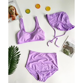 Bikini 2 mảnh kèm nón dễ thương (3 màu)