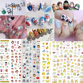 Miếng Dán Trang Trí Móng Tay Họa Tiết Hoạt Hình Doraemon/Mèo/Thỏ Dễ Thương Cho Bé