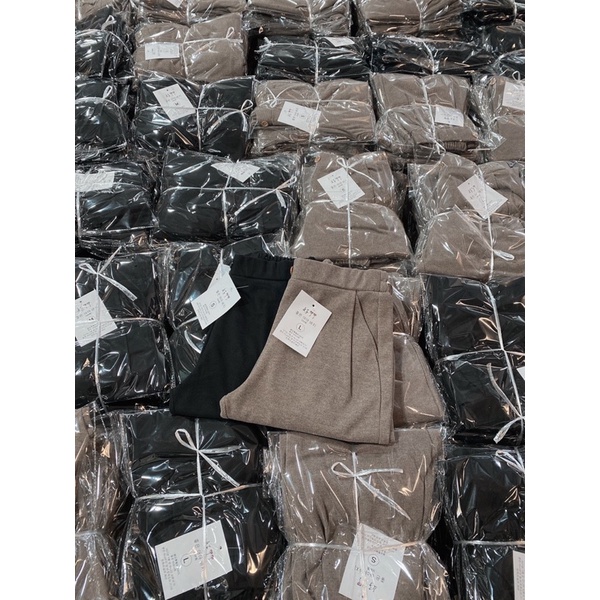 QDN21 - QUẦN BAGGY DẠ TĂM 2 LY 2 MÀU ĐEN NÂU CHO NỮ | BigBuy360 - bigbuy360.vn