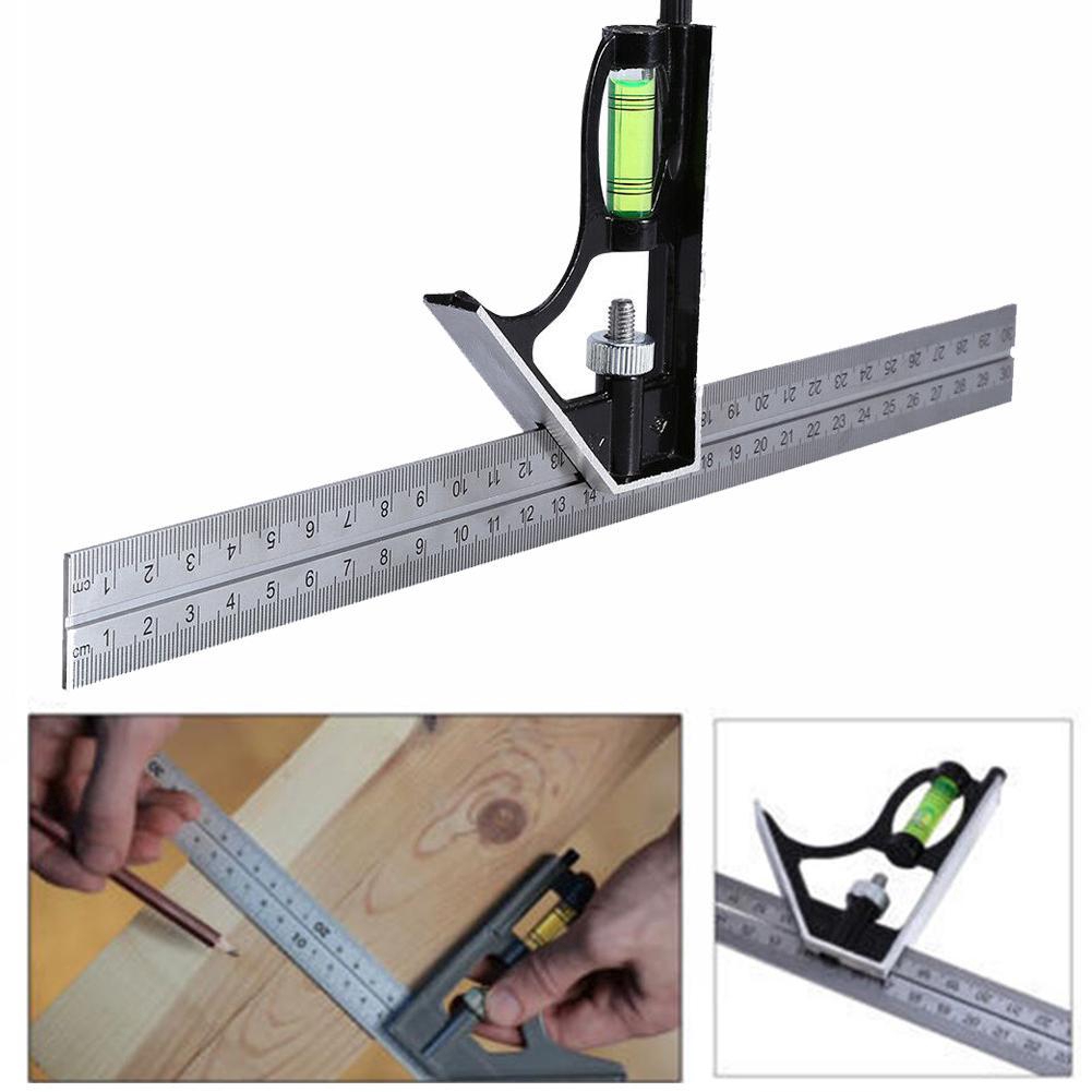 Thước đo kỹ thuật kèm thước thủy 300mm 12&quot; điều chỉnh góc độ được Y7V6
