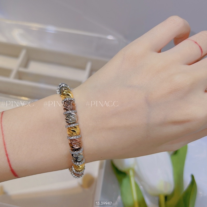 Lắc tay bi xi 3 màu 4D phối soàn, lắc bi đơn giản chạm máy .PTNACC.