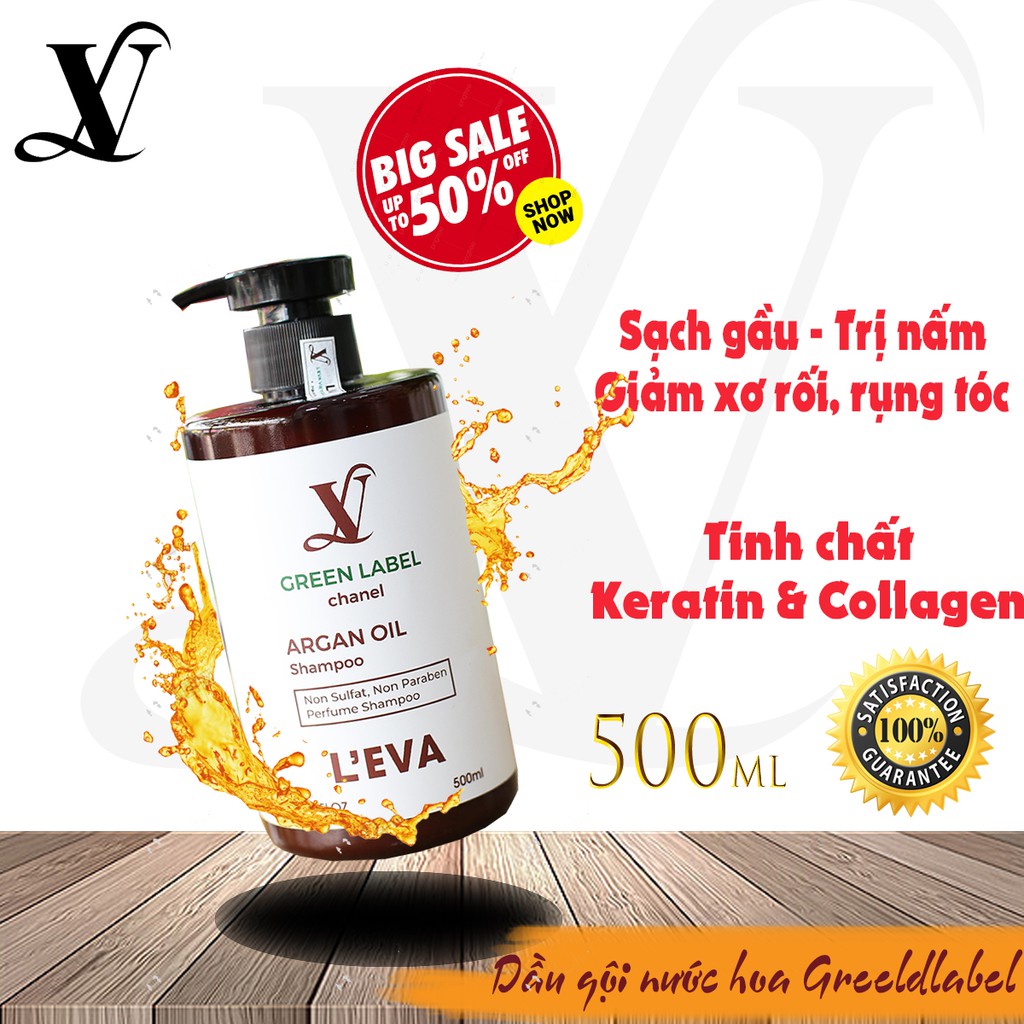 Dầu gội hương nước hoa GREEN LABEL dưỡng ẩm phục hồi tóc 500ml | BigBuy360 - bigbuy360.vn