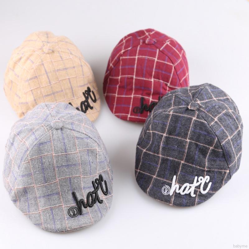 Nón beret họa tiết caro thời trang cho bé