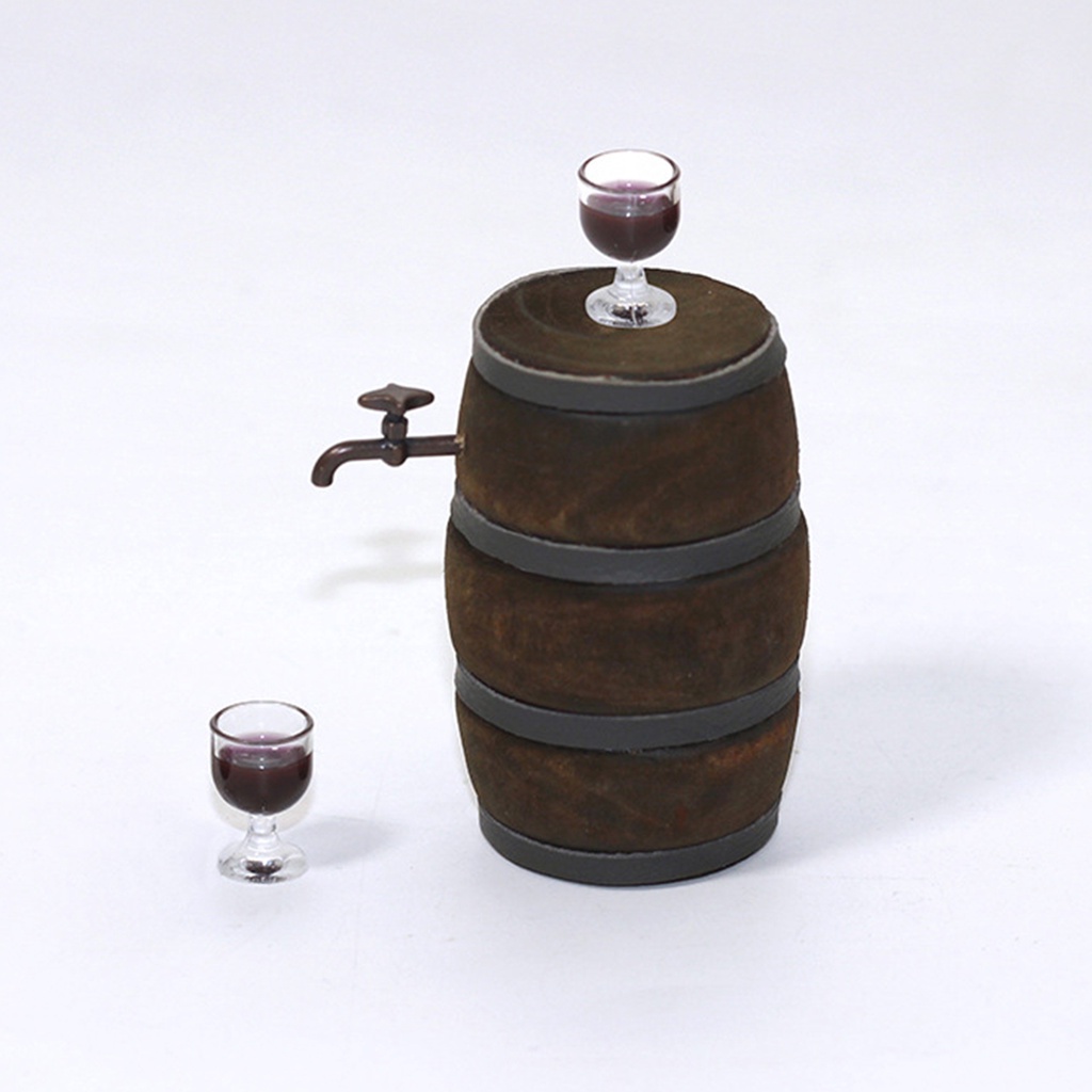 Mô Hình Thùng Gỗ Đựng Rượu Mini Dễ Thương Tỉ Lệ 1: 12 Trang Trí Nhà Búp Bê