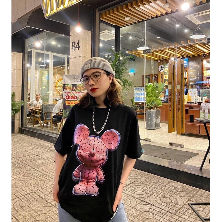 Áo Thun Tay Ngắn UNISEX IN HÌNH CHUỘT MICKEY HỒNG - Hình chụp thật (Đủ size M-L-XL)
