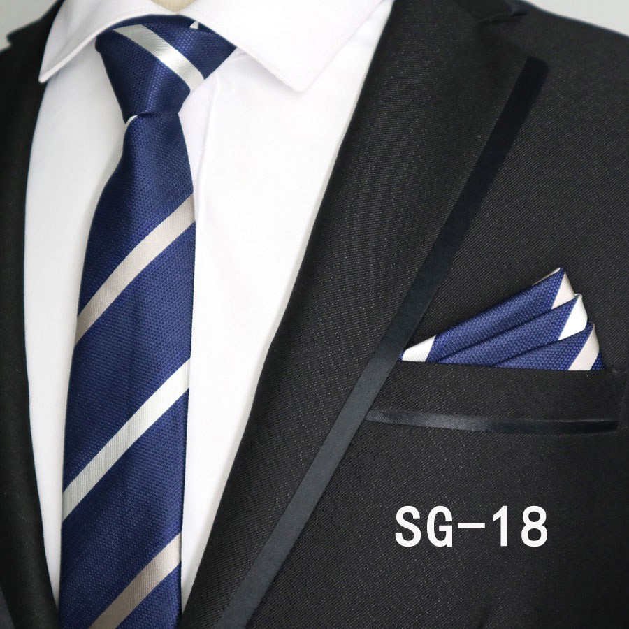 Cà Vạt Lụa Vuông 6CM Họa Tiết Chấm Bi Thời Trang Cho Nam