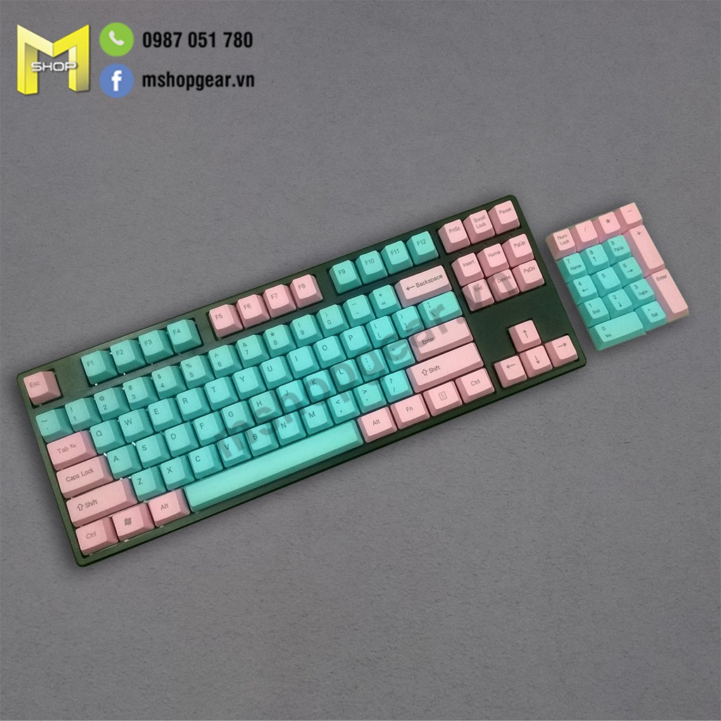 Set keycap Miami color thick pbt top print oem profile 104 keys