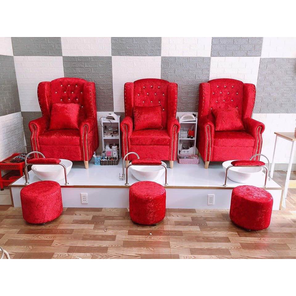 Ghế làm nail ( ghế + đôn+ gối + gác chân)