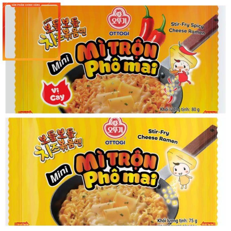 Mì trộn phô mai kiểu Hàn Quốc ottogi vị không cay 80 g, vị cay 75 g