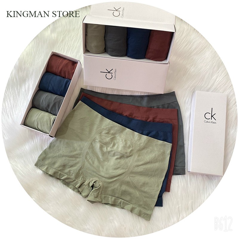 Hộp 4 Quần Lót Nam Cao Cấp, Quần Sịp Đùi Nam Chất Liêu Cotton Co Dãn 4 Chiều Thoáng Mát Kháng Khuẩn - Kingman Store