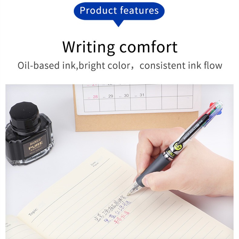 Bút bi 4 màu 0.7mm Agile Baoke B48, sản phẩm chất lượng cao và được kiểm tra chất lượng trước khi giao hàng