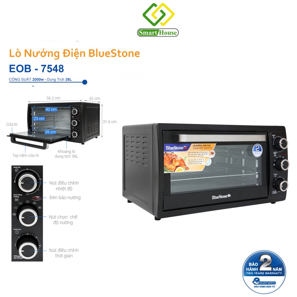 Lò nướng Bluestone EOB-7548 38L