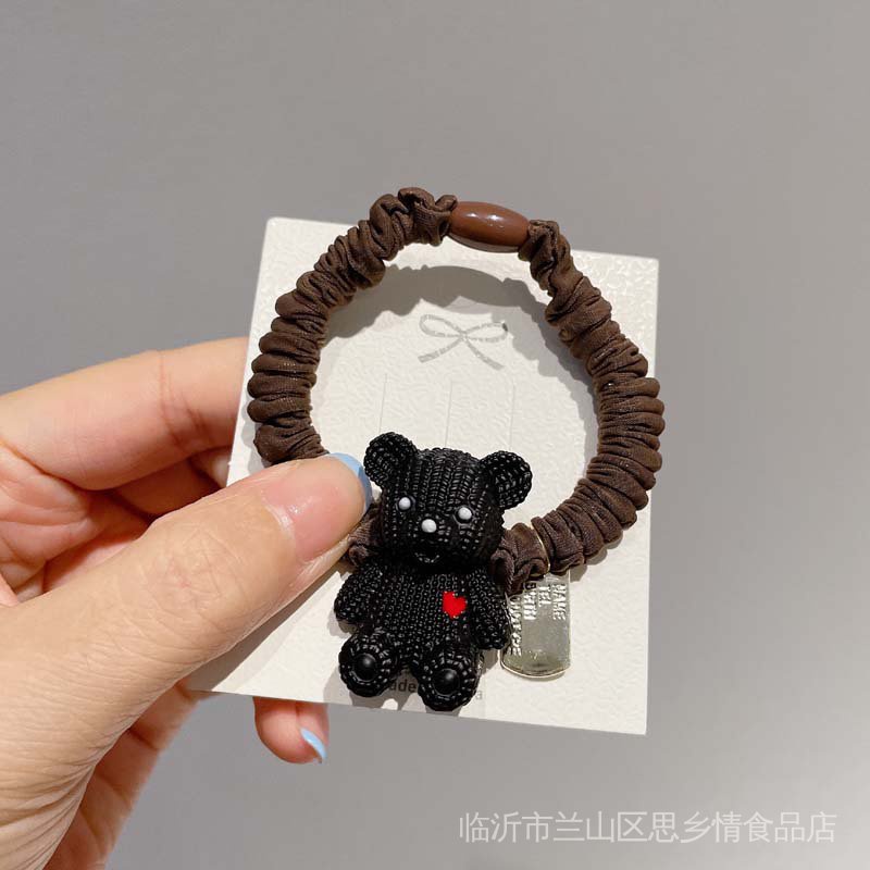 Dây Cột Tóc Cao Su Co Giãn Tốt In Họa Tiết Gấu Hoạt Hình Dễ Thương Phong Cách Hàn Quốc Thời Trang Cho Nữ