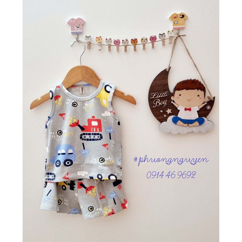(MÃ JADOO21- Giảm 21k cho đơn 200k) Set Bộ 3 lỗ bé trai họa tiết khủng long, xe hơi cool ngầu cho bé 7-20kg