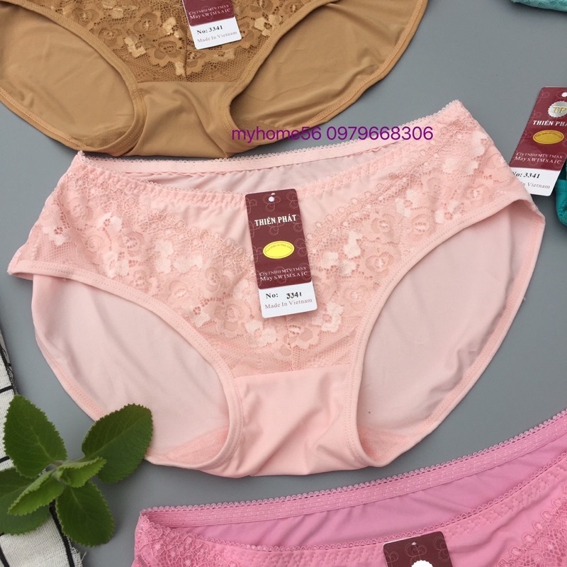 10 quần lót ren giữa size to xl vải thun lạnh siêu mát 55-65kg vừa 3341