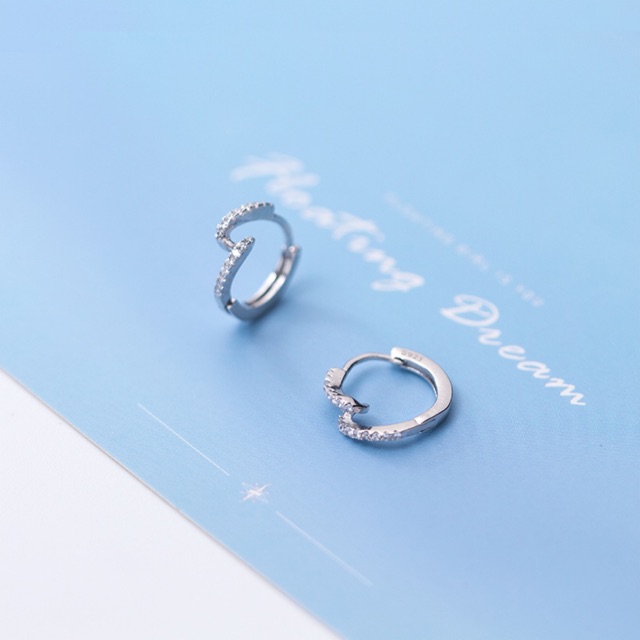 🌊 BÔNG TAI BẠC NỮ SÓNG NƯỚC ĐÍNH ĐÁ H.A.S SILVER 🌊 S925 PHỦ BẠCH KIM 🌊