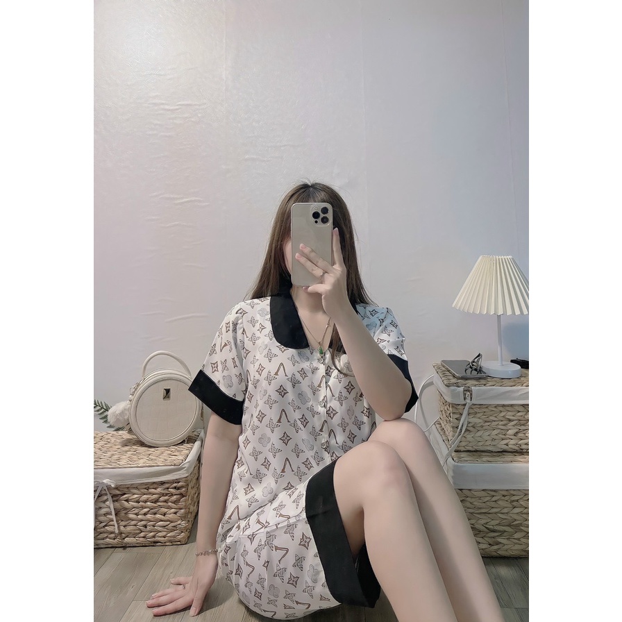 Đồ Bộ Pijama Nữ Lụa Mango Cao Cấp,Tay Ngắn Quần Lửng,Mềm Mượt