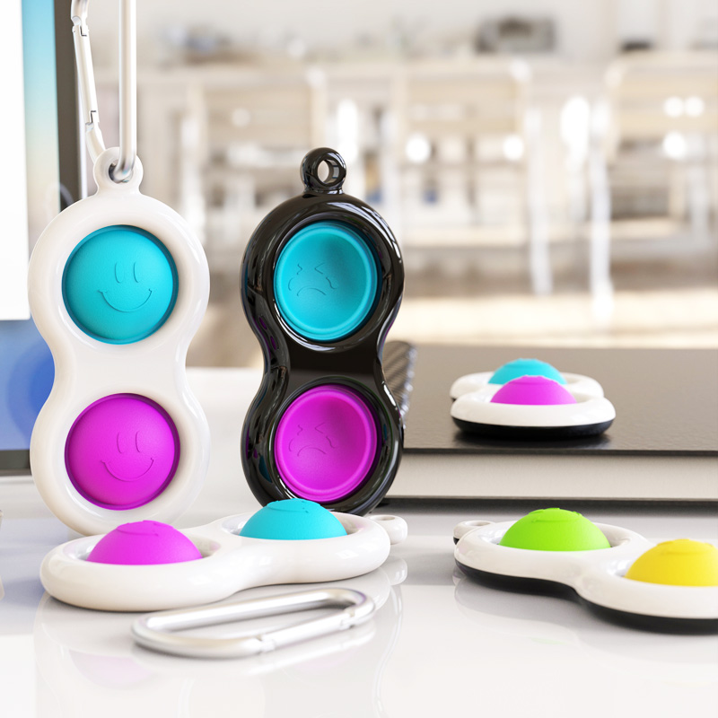 Bong bóng bóp FONKEN bằng Silicon cấp thực phẩm giúp trẻ giải stress có móc gắn chìa khóa