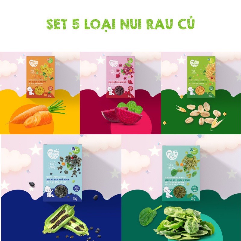 (Set ăn dặm) 9 Loại Hạt Quý Và 5 loại Nui Hữu Cơ Cho Bé Ăn Dặm Dinh Dưỡng Nhập Khẩu Chính Hãng Mămmy