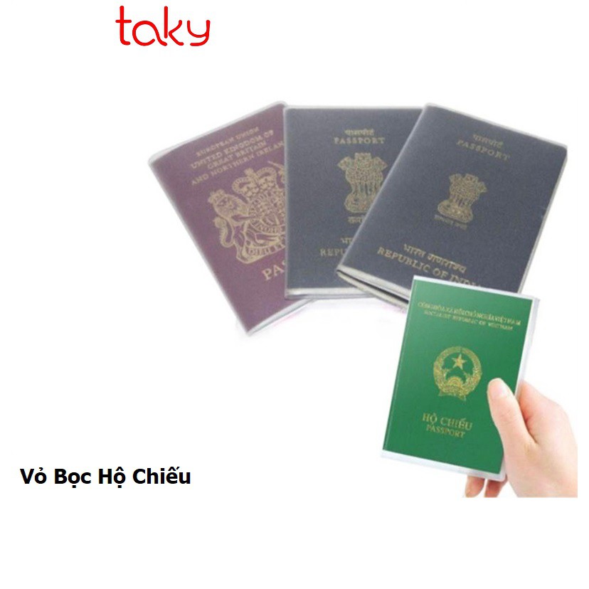 Vỏ Bọc Hộ Chiếu - Passport - Taky - Chất Liệu  Dẻo Trong Suốt, Taky, Tiện Dụng, An Toàn Khi Đi Du Lịch 5310