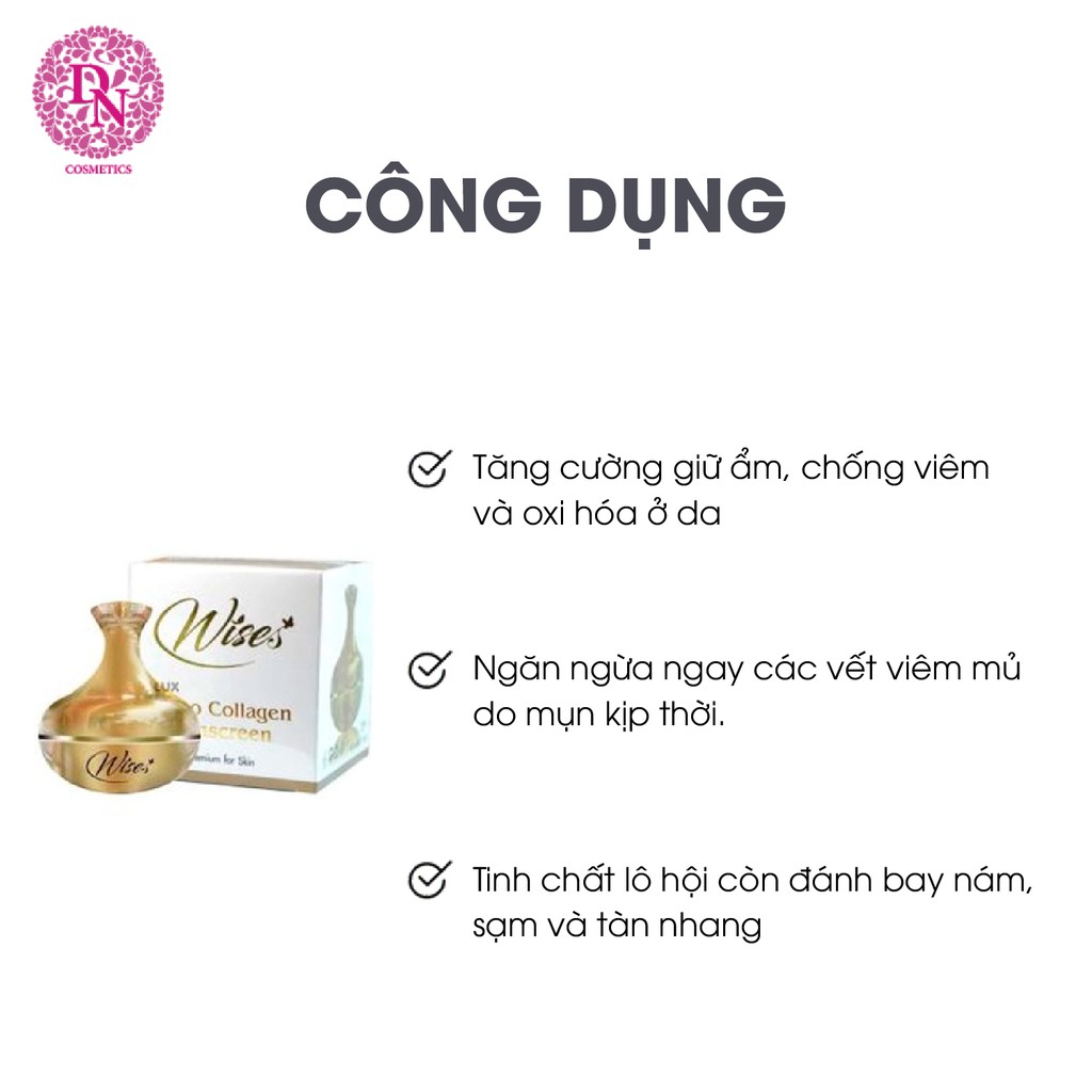 Kem dưỡng trắng che khuyết điểm WISES Nano Collagen Suncreen