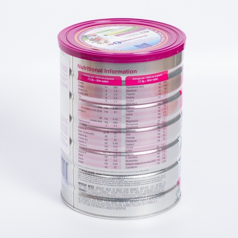 Sữa Bột Hoàng Gia Úc Premium Gold Số 2 Bổ Sung Vitamin, Khoáng Chất Cho Trẻ Royal AUSNZ 900g