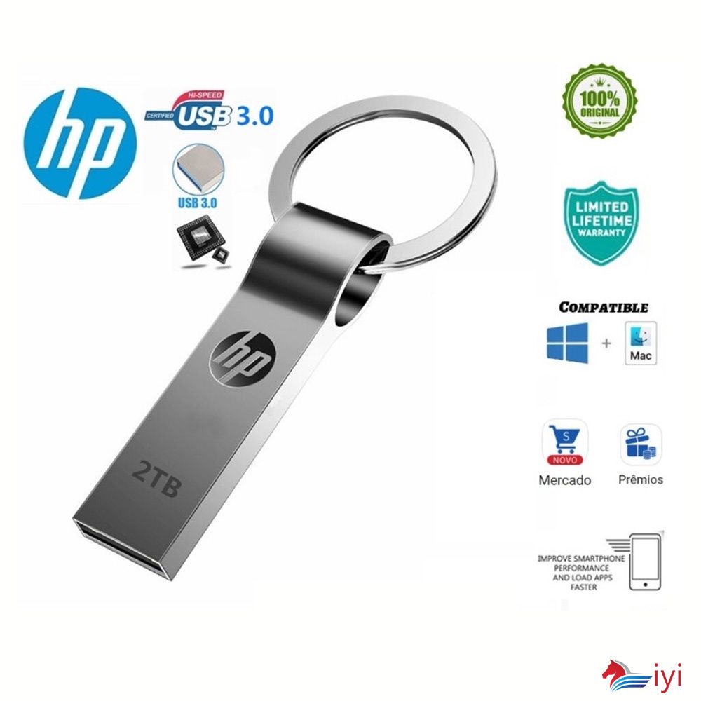 HP 1TB 2TB USB 3.0 Flash Drive Kim Loại Tốc Độ Cao 2TB U Đĩa cho Máy Tính U Đĩa
