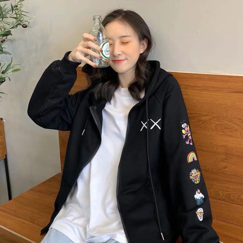 Áo khoác nỉ unisex form rộng XX, cardigan nam nữ ulzzang Wind thu đông