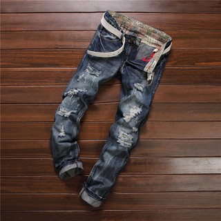 Quần Jeans Nam Rách Màu Xanh Ngả vàng QJ900C