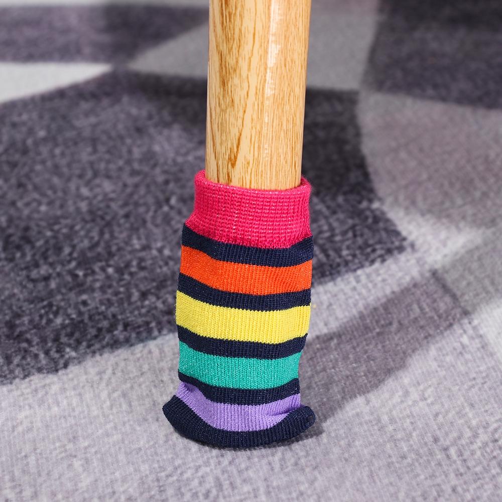 Bộ 4 Đôi Vớ Bọc Chân Bàn / Đồ Nội Thất 9 * 5cm In Họa Tiết Hoạt Hình Dễ Thương Trang Trí Nhà Cửa