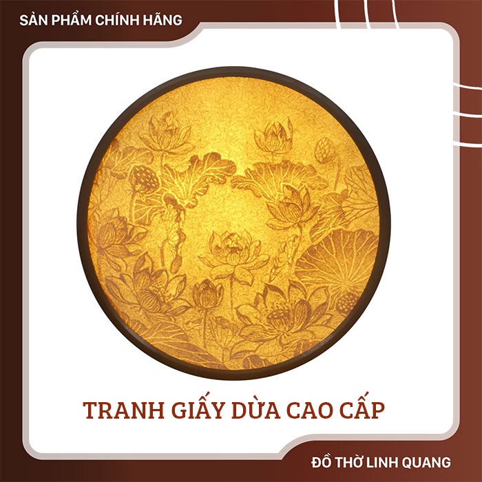 Tranh giấy dừa cao cấp ⚡𝐁𝐀̉𝐎 𝐇𝐀̀𝐍𝐇 𝟐 𝐍𝐀̆𝐌⚡ mang ánh sáng ấm áp cho không gian thờ, tăng vượng khí, tài lộc cho gia chủ