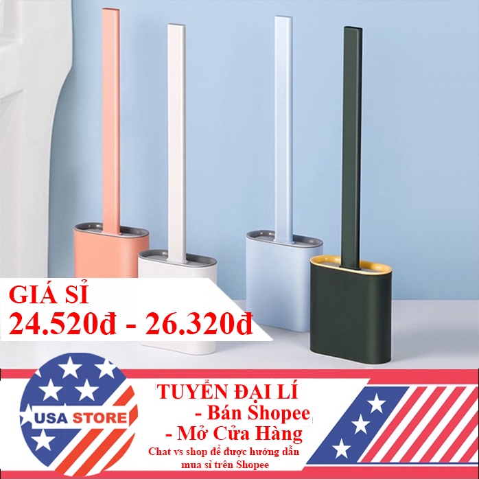 Chổi Cọ Nhà Vệ Sinh V8 Mới Về,  Cây Cọ Toilet Bồn Cầu Bằng SiliCon Có Giá Đựng Dán Tường
