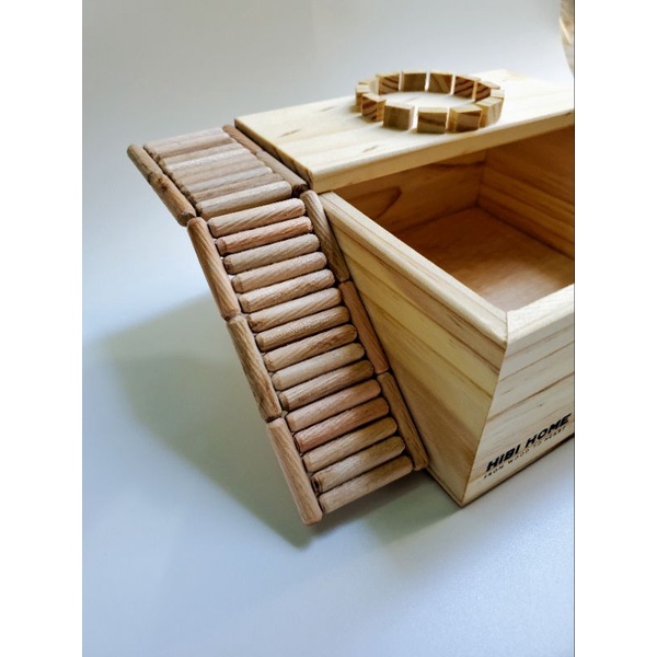 Nhà tắm Hamster có cầu thang bằng gỗ thông cao cấp, HiBi Home, 23x19x10 cm