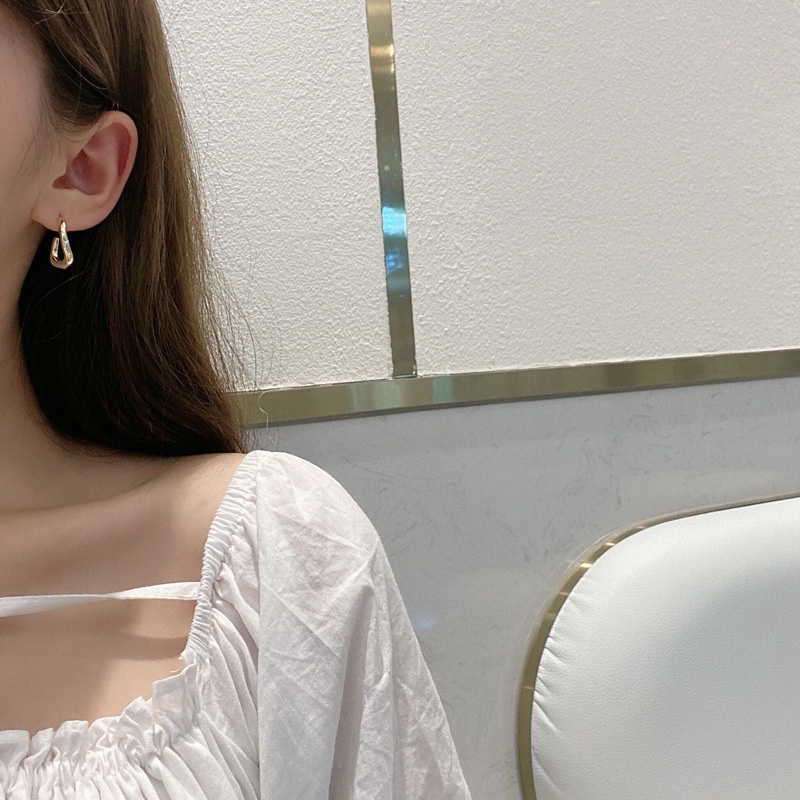 Bông Tai Chữ c Bằng Bạc Phong Cách Hàn Quốc Đơn Giản