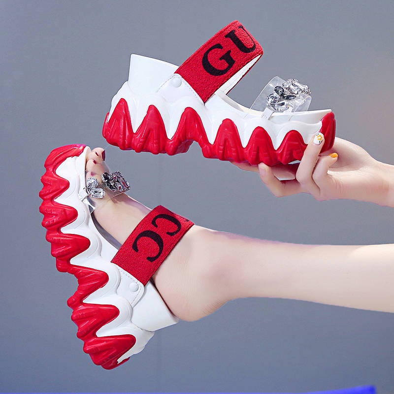 Dép Sandal Đế Xuồng Dày Cao Gót Phong Cách Mới Dễ Phối Đồ Cho Nữ