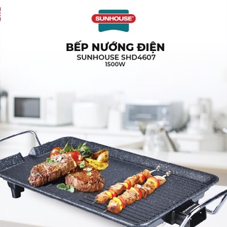 Bếp nướng điện sunhouse 1500w shd4607, bếp nướng không khói, vệ sinh dễ dàng