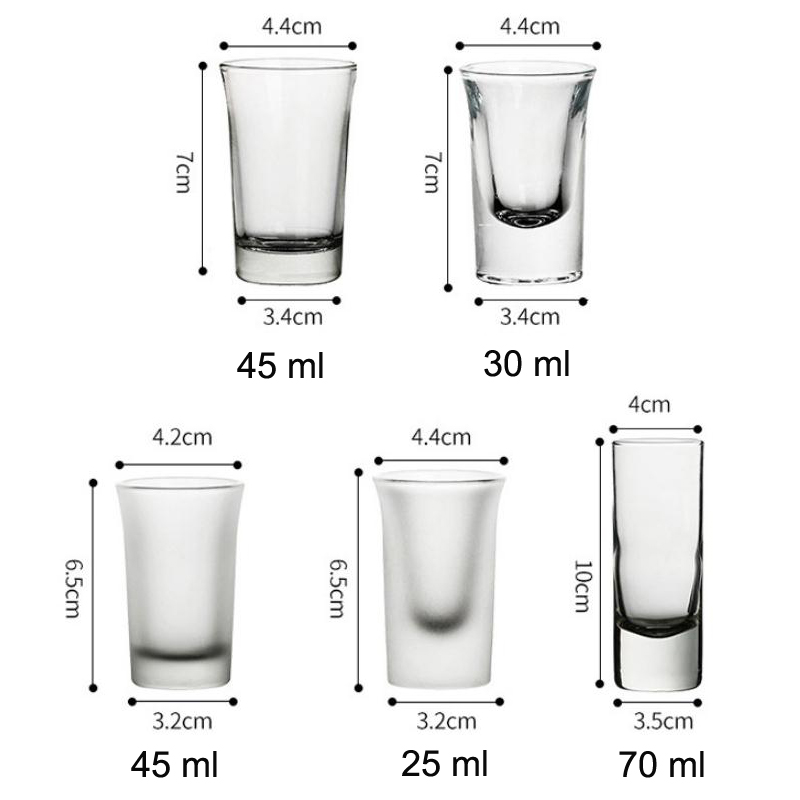 25-70ml Crystal Cup Shot Toughened Glass Cup Creative High Spirits White Wine glasses Drinking Thick Bottom Liquor whisky